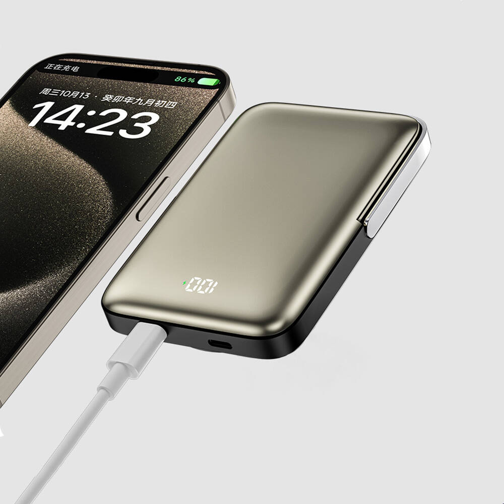 Wiwu Wi-P018 Elite Serisi Led Ekranlı M-safe Powerbank Wireless 15W 10000mAh - 10