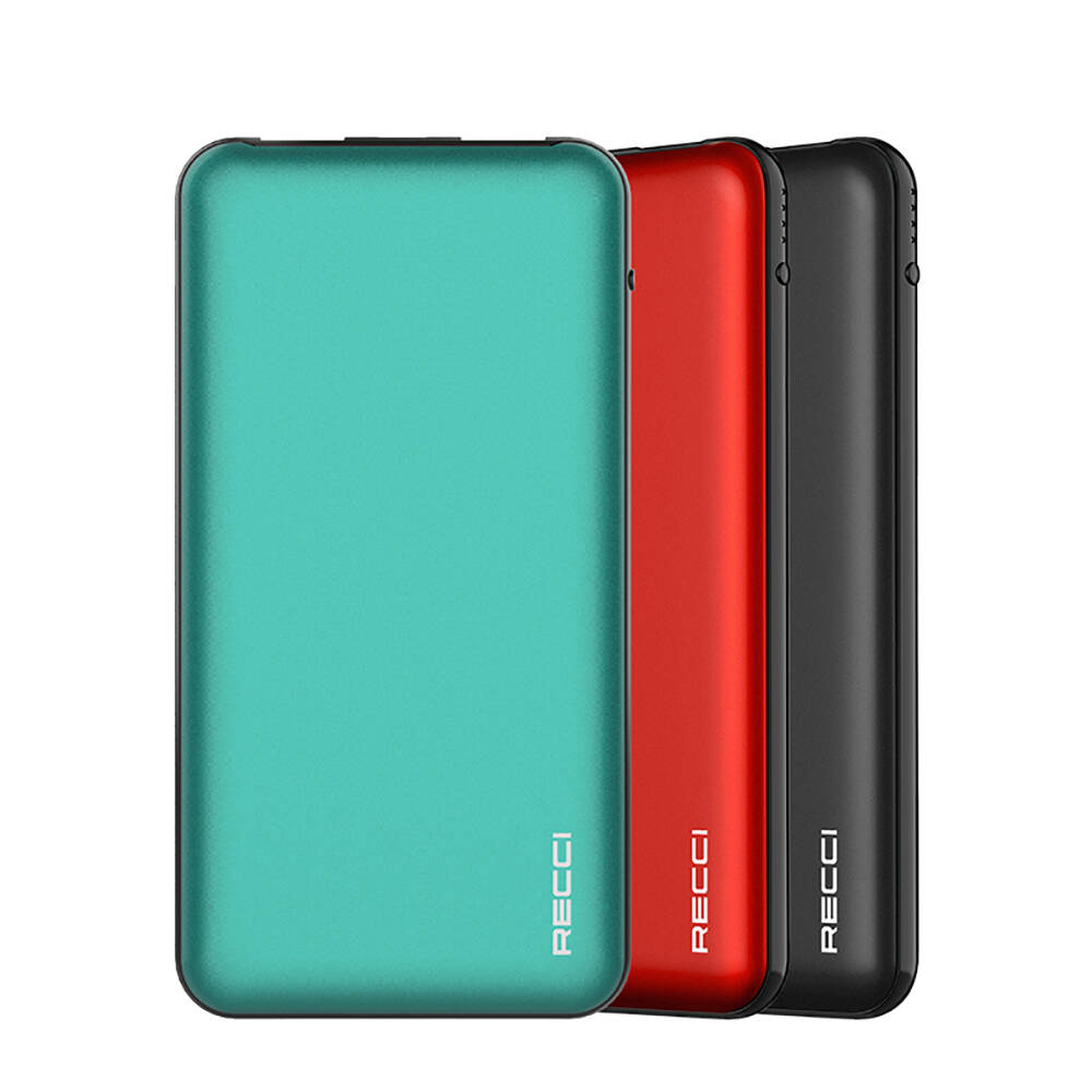 Recci RPB-P05 Greeny Serisi LED Işık Göstergeli Hızlı Şarj Özellikli Taşınabilir Powerbank 22.5W 10000mAh - 1