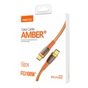 Recci RTC-P19CC Amber Serisi Type-C to Type-C PD 100W Şeffaf Tasarım Şarj ve Data Kablosu 1.5M - 11