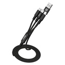 Recci RCS-D120 Fast Wind Serisi 3in1 USB-A to Lightning – Type-C – Micro Şarj ve Data Kablosu 1.2M - 3