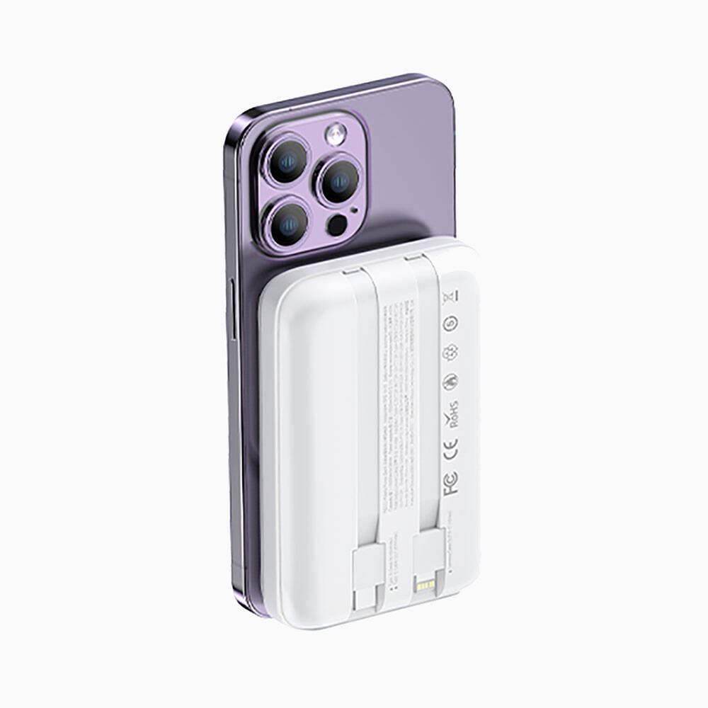 Recci RPB-W10 Polaris Serisi Çift Kablolu LED Dijital Göstergeli Wireless Powerbank 15W 10000mAh - 3