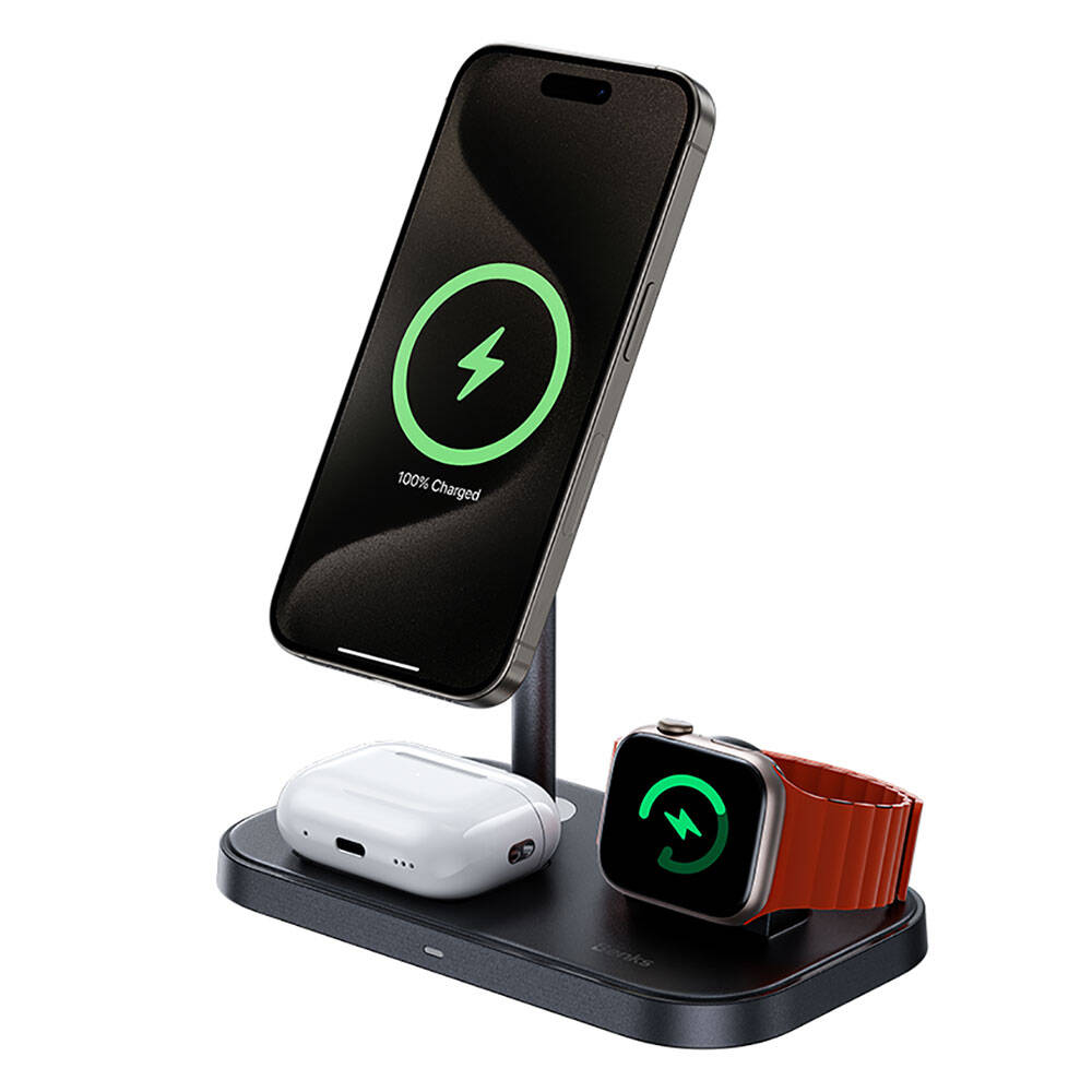 Benks W16 3in1 Telefon&Akıllı Saat&Kulaklık Kablosuz Şarj Standı - 9