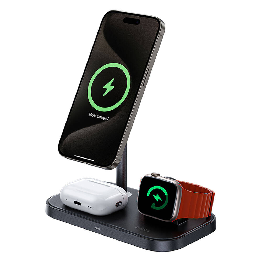 Benks W16 3in1 Telefon&Akıllı Saat&Kulaklık Kablosuz Şarj Standı - 10