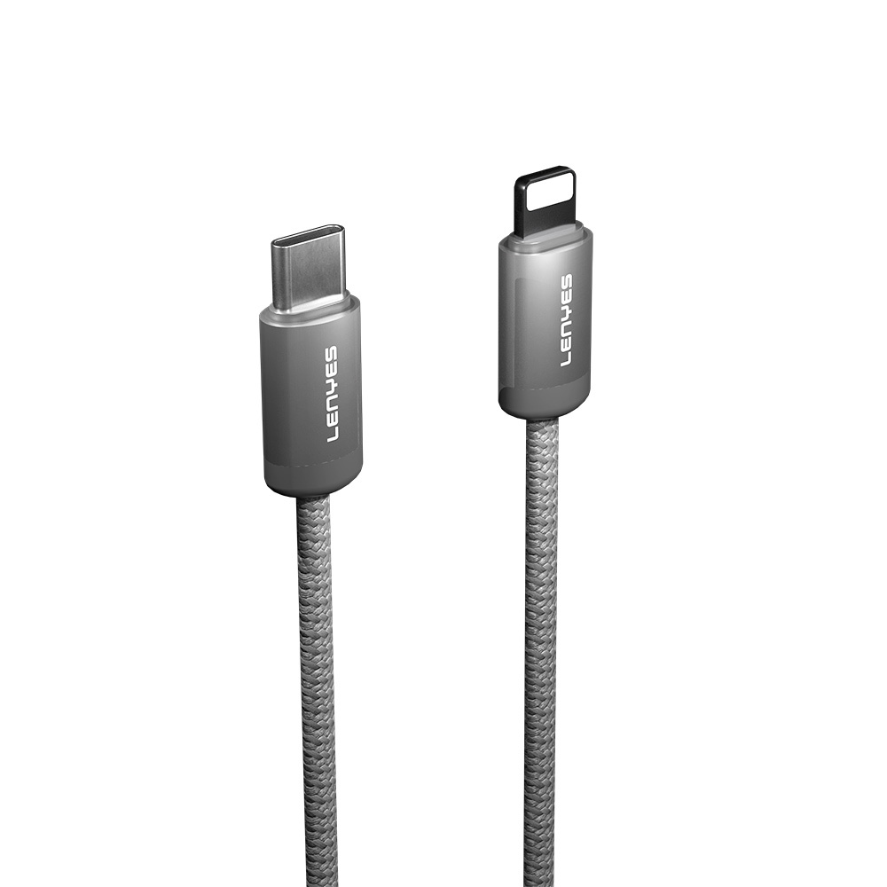 Lenyes LC527 Spiral Magnetik Örgülü Tasarım Type-C to Lightning Hızlı Şarj Özellikli Data ve Şarj Kablosu 27W 1M - 3
