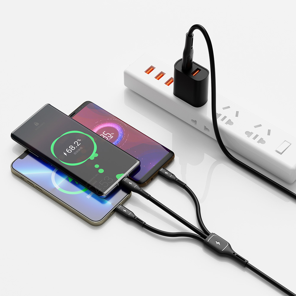 Wiwu Wi-C046E Starlink Serisi 3in1 USB-C to Lightning – Type-C – Micro Şarj ve Data Kablosu 60W 1.2M - 4