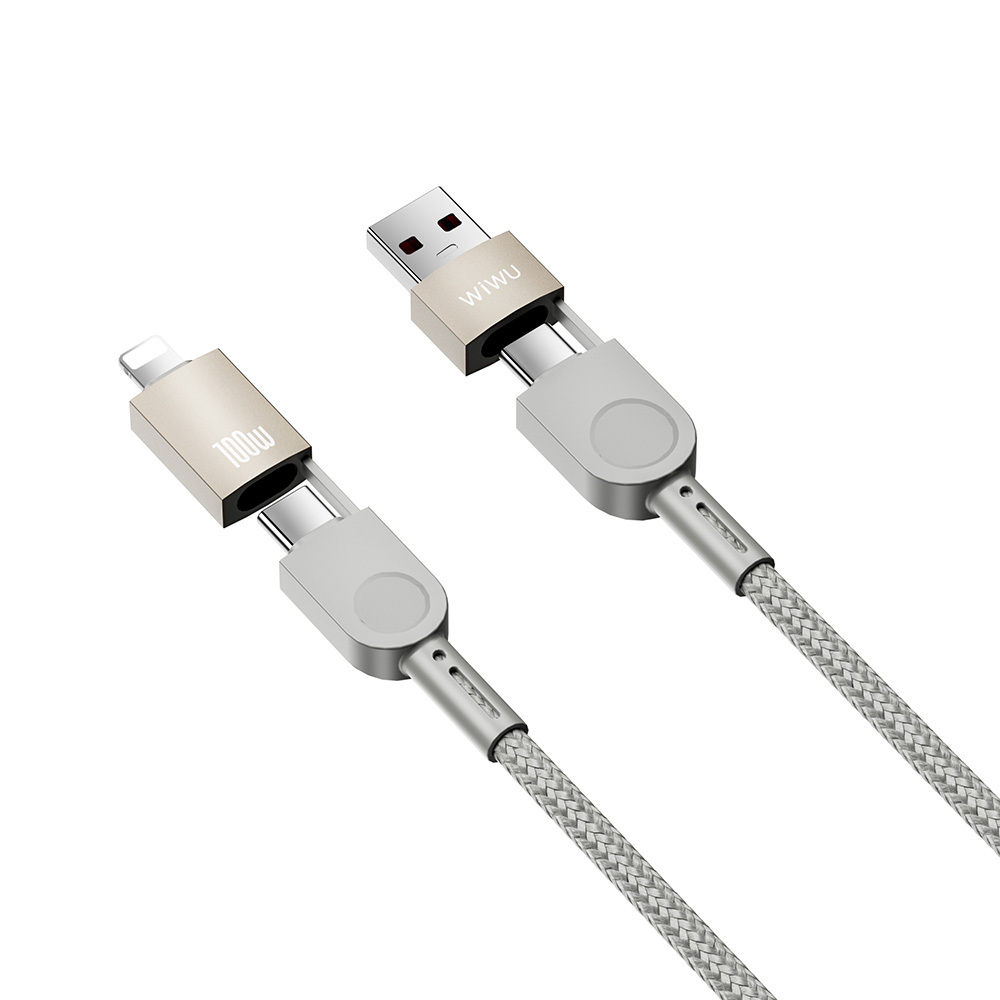 Wiwu 4in1 Raptor Serisi Çoklu USB-A + Type-C to Type-C + Lightning Şarj ve Data Kablosu 100W 120cm - 2