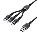 Wiwu Wi-C014 Platinum Serisi 3in1 USB-A to Lightning – Type-C – Micro Şarj ve Data Kablosu 3.1A 1.2m - 2