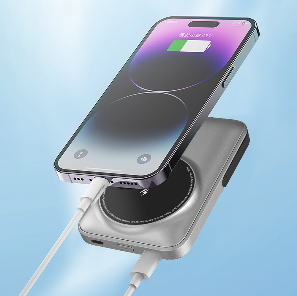 Lenyes PW134D 20W Ultra İnce Dijital LED Ekranlı Standlı Wireless Powerbank 15W 10000mAh - 4