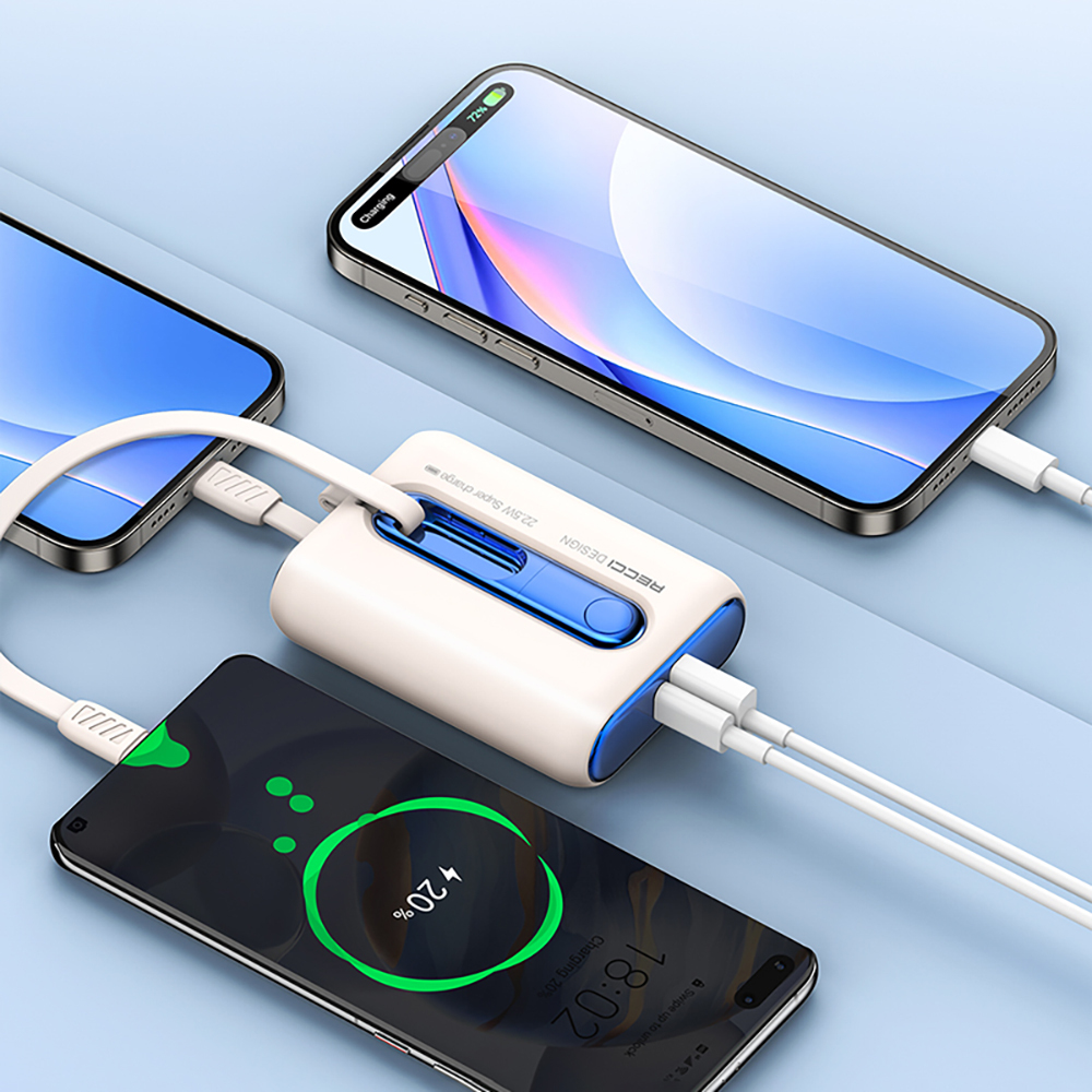 Recci RPB-P12 PD 20W Askı İpli Hızlı Şarj Özellikli Type-C Kablolu Powerbank 22.5W 9000mAh - 8