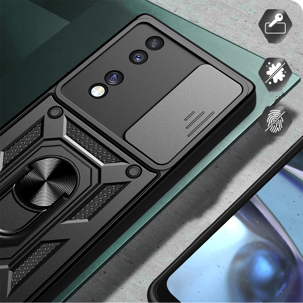 Honor 70 Kılıf Magnetik Standlı Kamera Korumalı Zore Sürgülü Vega Kapak - 4