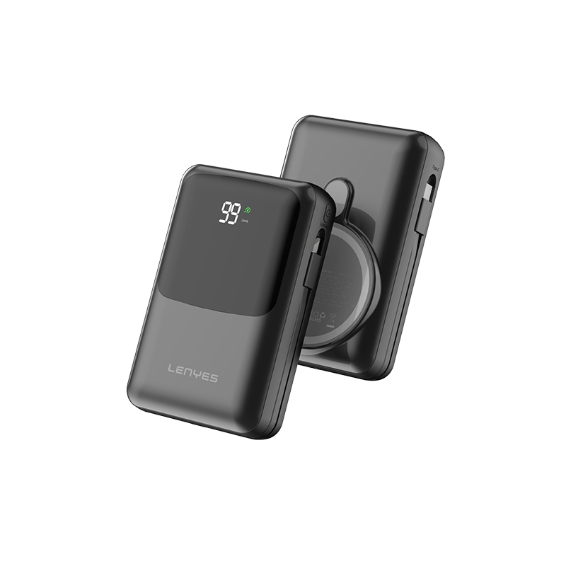 Lenyes PW223D Dijital LED Göstergeli Kablosuz Şarj Özellikli Type-C ve Lightning Kablolu Powerbank 22.5W 20.000mAh - 2