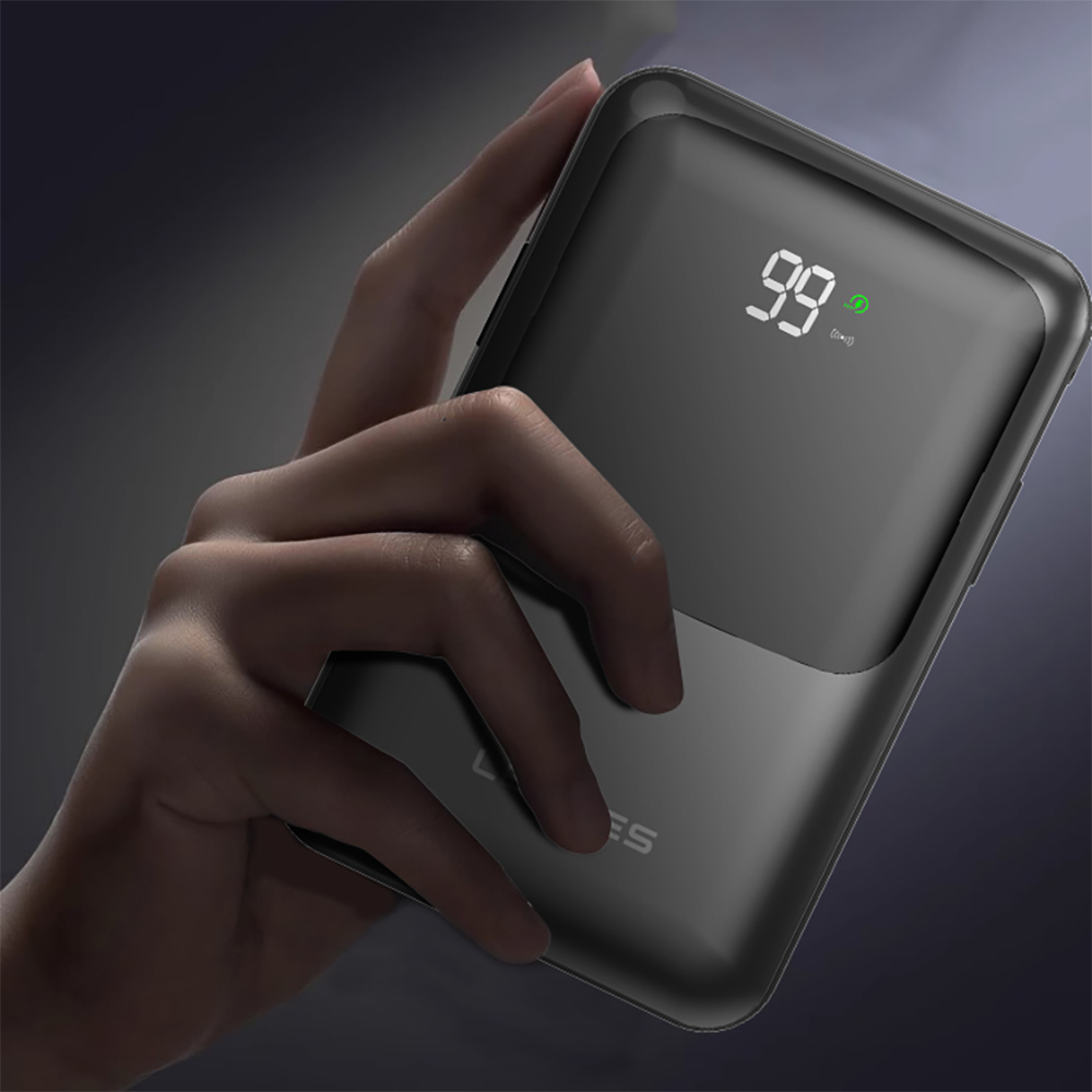 Lenyes PW223D Dijital LED Göstergeli Kablosuz Şarj Özellikli Type-C ve Lightning Kablolu Powerbank 22.5W 20.000mAh - 6