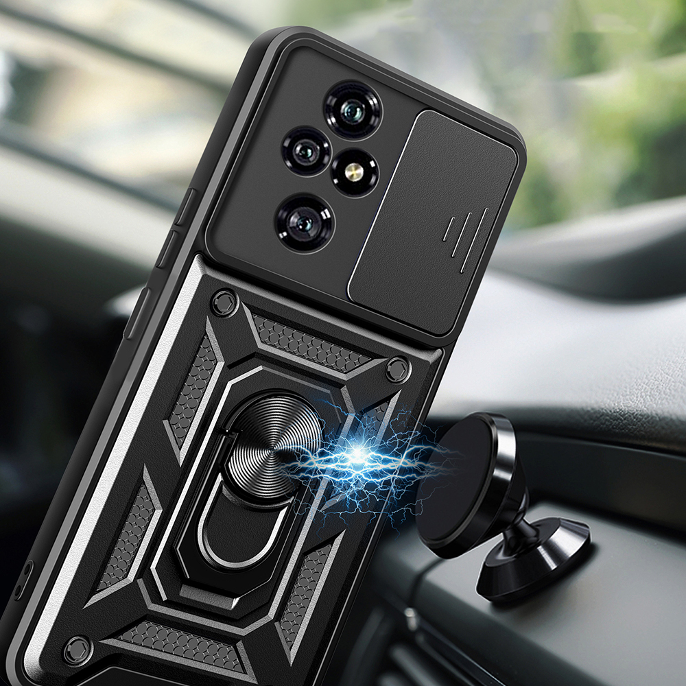 Honor 200 Pro Kılıf Magnetik Standlı Kamera Korumalı Zore Sürgülü Vega Kapak - 3