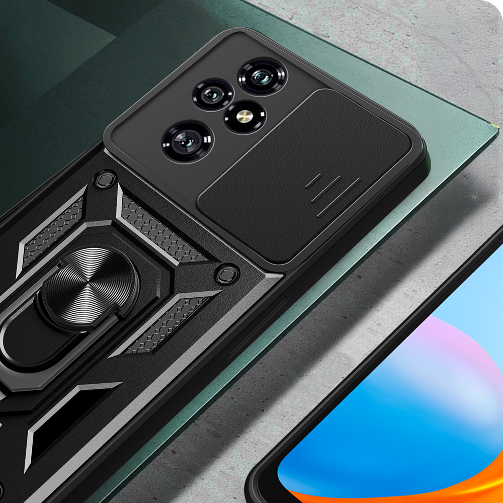 Honor 200 Pro Kılıf Magnetik Standlı Kamera Korumalı Zore Sürgülü Vega Kapak - 4