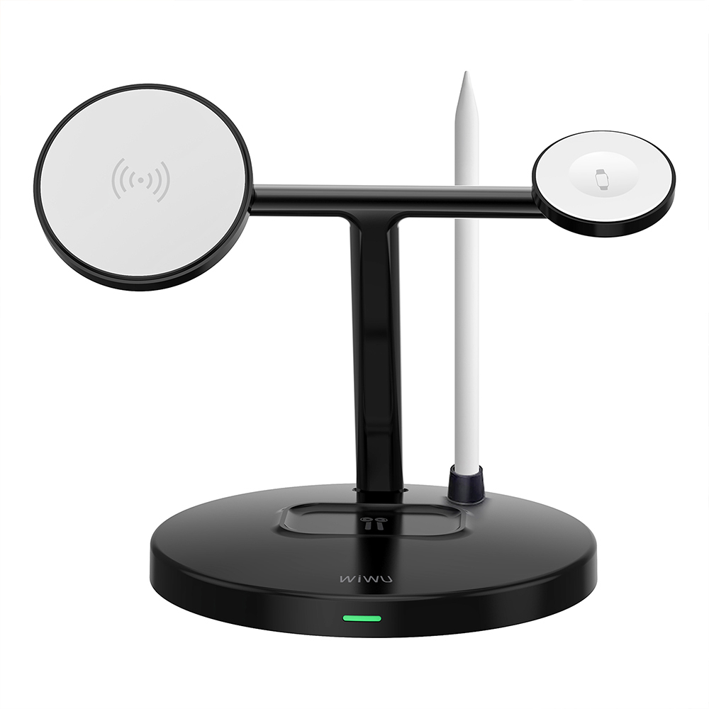 Wiwu Wi-W032 4 in 1 Magnetik Hızlı Şarj Özellikli Kablosuz Şarj Standı 15W - 1