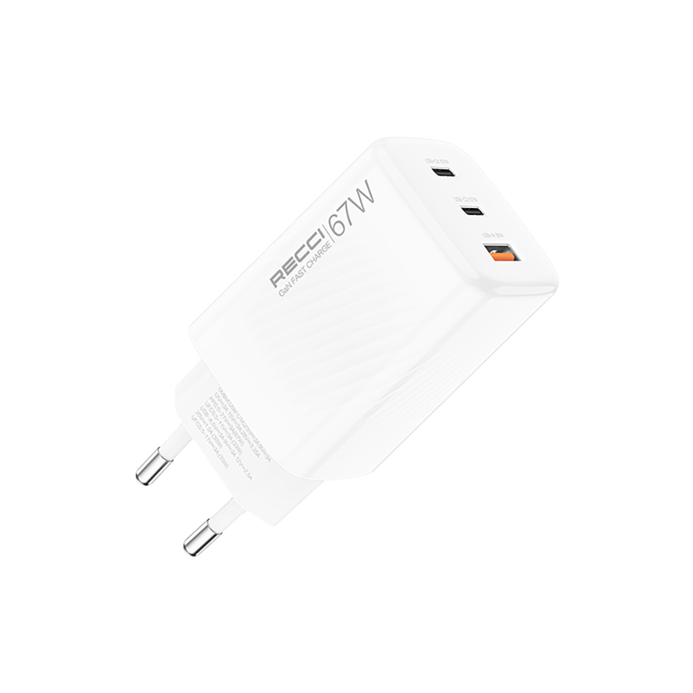 Recci RC85E GaN Teknolojili Hızlı Şarj Başlığı USB-A to Type-C PD 67W Kablolu Şarj Seti - 2