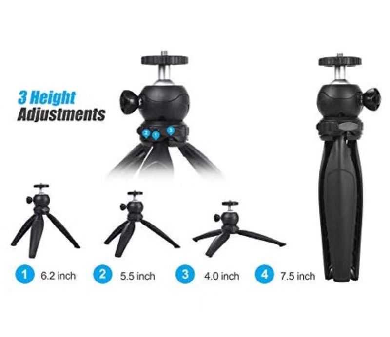 Jmary MT-20 Tripod 360 Derece Oynar Başlıklı Çok Yönlü Kısa Telefon Sabitleyici 16 cm - 1