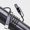 Lenyes LC542 Dijital Göstergeli 4in1 USB-A - Type-C + Type-C to Lightning 100W 1M - 4