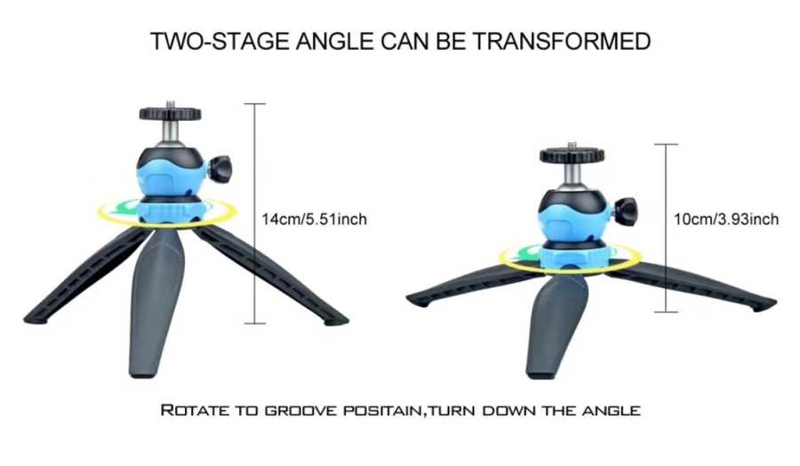 Jmary MT-20 Tripod 360 Derece Oynar Başlıklı Çok Yönlü Kısa Telefon Sabitleyici 16 cm - 3
