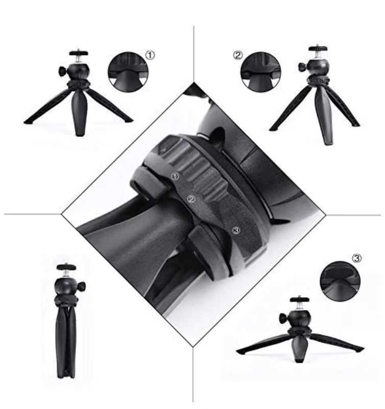 Jmary MT-20 Tripod 360 Derece Oynar Başlıklı Çok Yönlü Kısa Telefon Sabitleyici 16 cm - 6