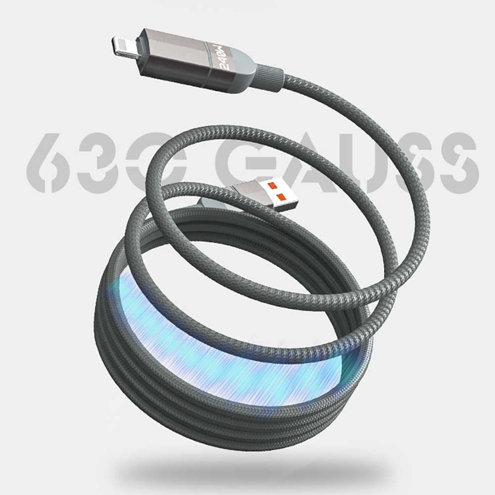 Lenyes LC543 4in1 Hızlı Şarj Özellikli USB-A - Type-C + Type-C to Lightning Data ve Şarj Kablosu 240W 1M - 3