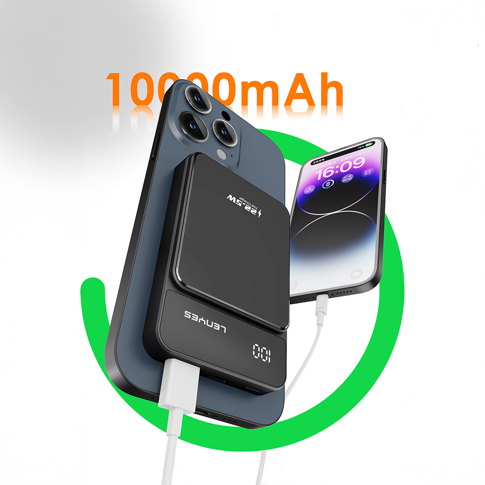 Lenyes PW126D Dijital LED Ekranlı Kablosuz Şarj Özellikli Powerbank 22.5W 10.000mAh - 7