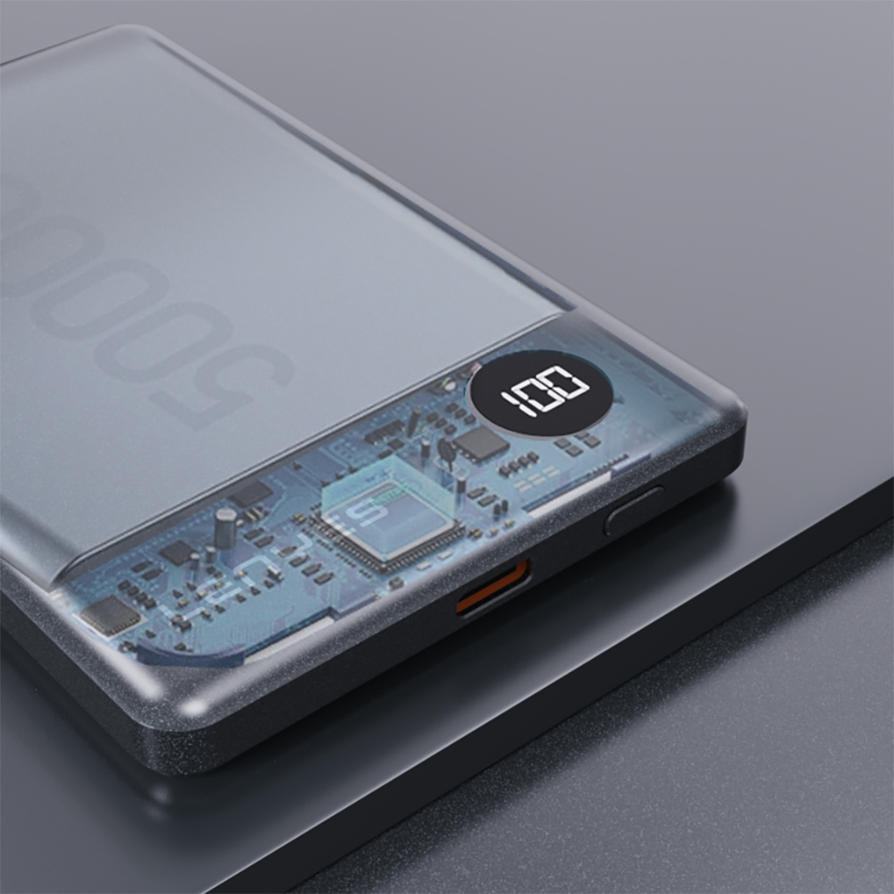 Lenyes PW037D Ultra İnce Dijital LED Ekranlı Wireless Powerbank 5000mAh - 3