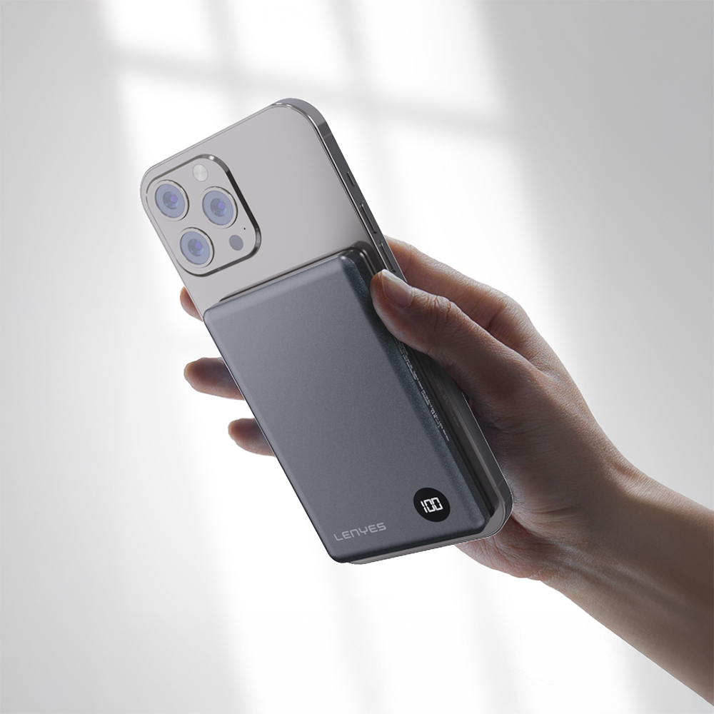 Lenyes PW037D Ultra İnce Dijital LED Ekranlı Wireless Powerbank 5000mAh - 4