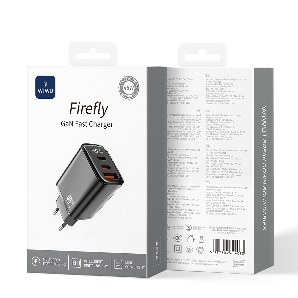 Wiwu Wi-G011 Firefly Serisi GaN Tech PD Hızlı Şarj Özellikli Şarj Başlığı 45W - 3