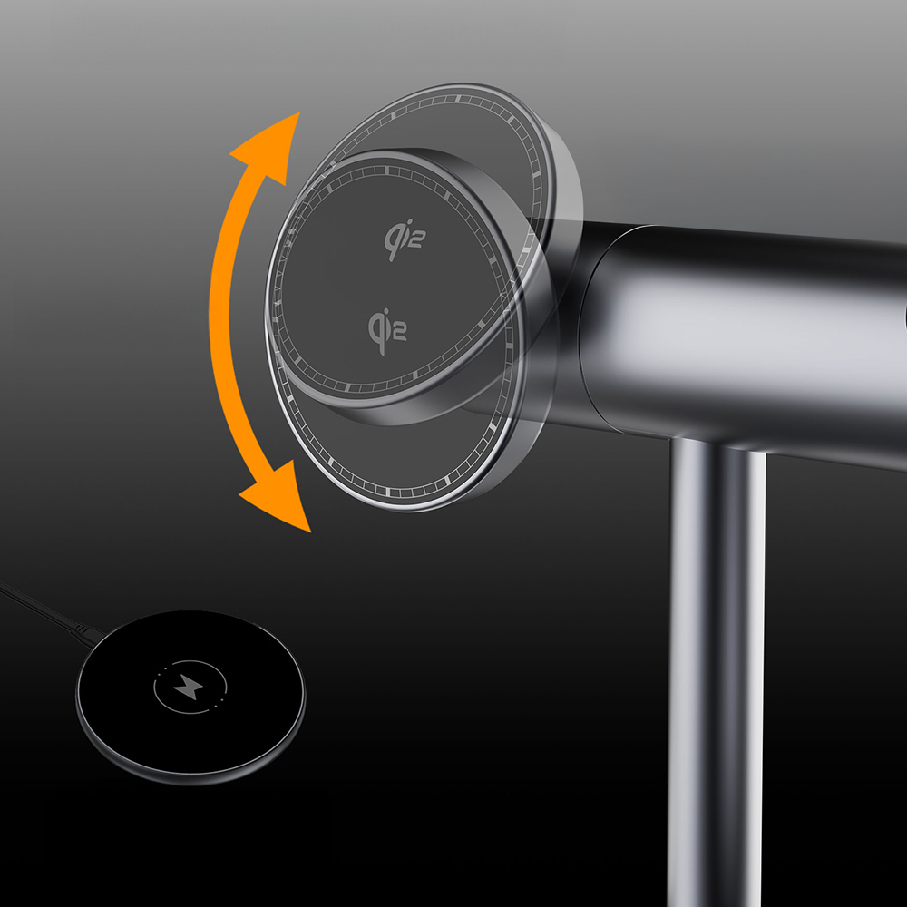 Lenyes PW319 Qi2 Şarj Teknolojili Ambiyans Işıklı Telefon&Akıllı Saat&Kulaklık 15W 3in1 Kablosuz Şarj Standı - 3
