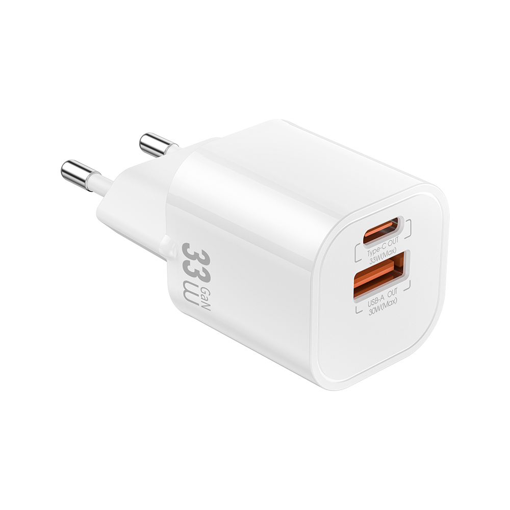Wiwu Wi-G017 Cube Serisi Type-C PD & USB-A GaN Tech PD Hızlı Şarj Özellikli Mini Şarj Başlığı 33W - 9