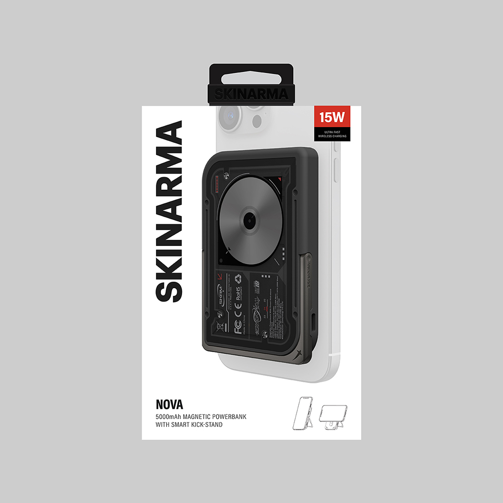 Skinarma Nexus Nova Kablosuz ve PD Hızlı Şarj Özellikli Standlı Taşınabilir Powerbank 20W 5000mAh - 10