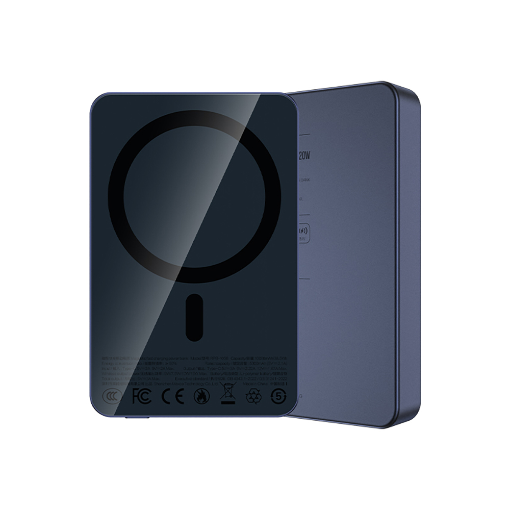 Recci RPB-W36 Ultra İnce PD 20W Hızlı Şarj Özellikli Wireless Powerbank 15W 10000mAh - 12
