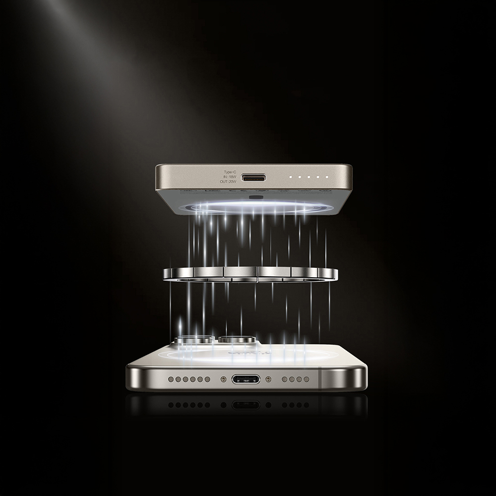 Recci RPB-W36 Ultra İnce PD 20W Hızlı Şarj Özellikli Wireless Powerbank 15W 10000mAh - 14