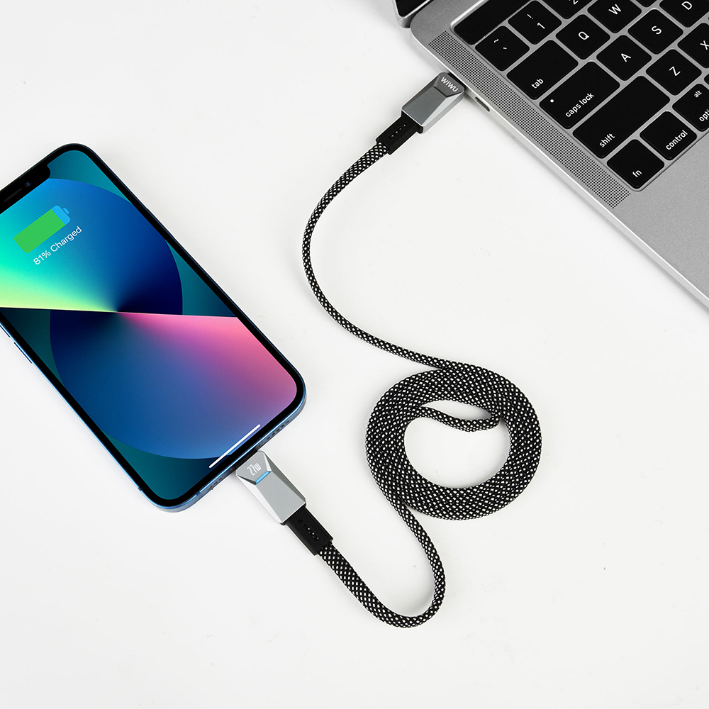 Wiwu Wi-C077 Cyberlink Serisi Type-C to Lightning Hızlı Şarj Özellikli Data ve Şarj Kablosu 27W 1M - 4