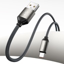 Recci RS35C USB-A to Type-C Örgü Tasarımlı Hızlı Şarj Özellikli Data ve Şarj Kablosu 1M - 1