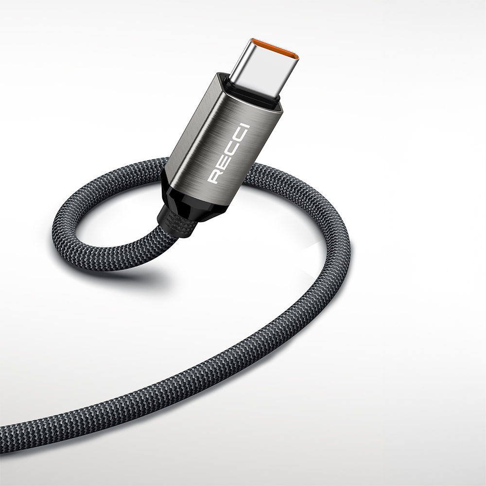 Recci RS35C USB-A to Type-C Örgü Tasarımlı Hızlı Şarj Özellikli Data ve Şarj Kablosu 1M - 4