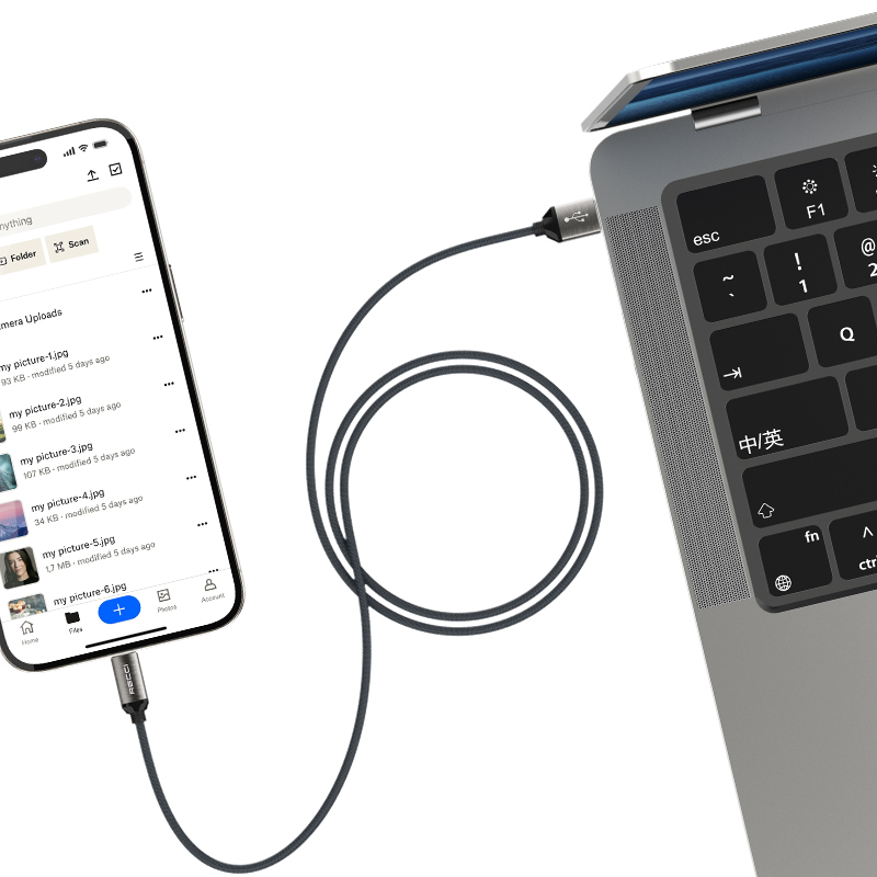 Recci RS35C USB-A to Type-C Örgü Tasarımlı Hızlı Şarj Özellikli Data ve Şarj Kablosu 1M - 7