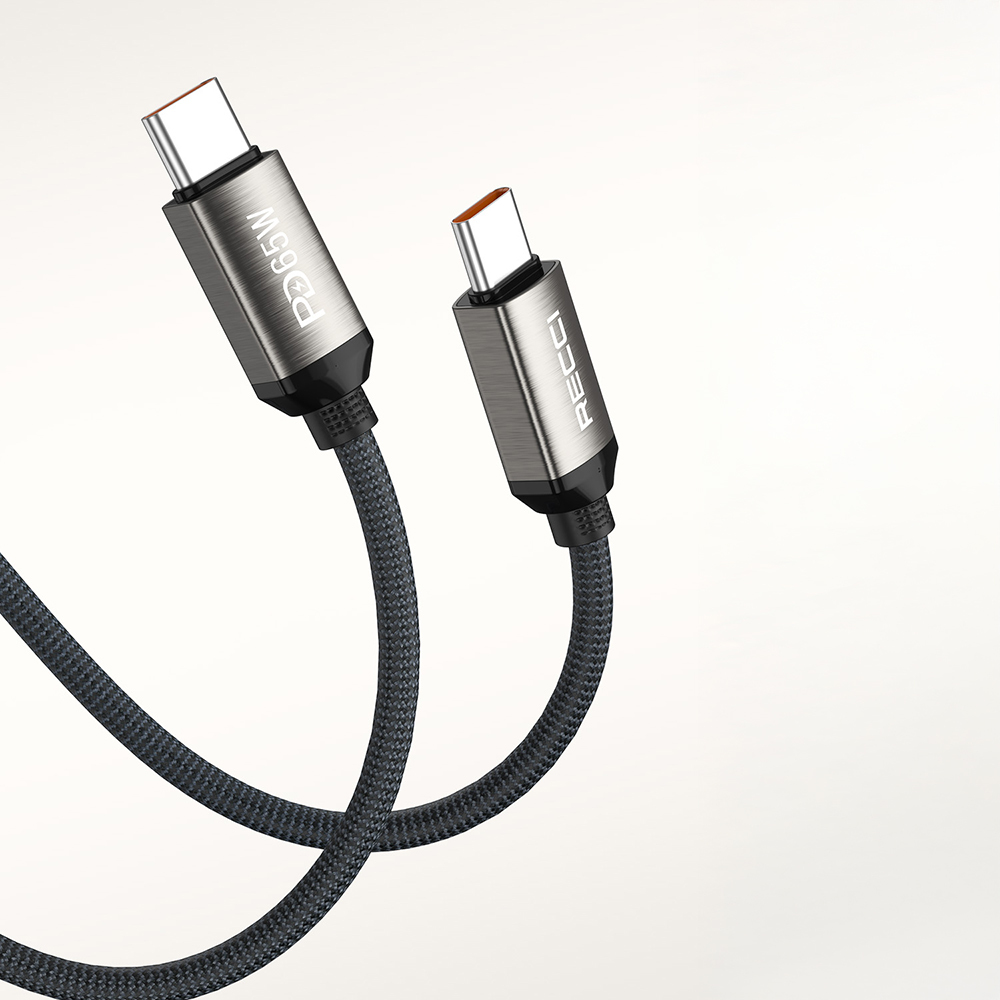 Recci RS35CC Type-C to Type-C PD 65W Örgü Tasarımlı Hızlı Şarj Özellikli Data ve Şarj Kablosu 1M - 1