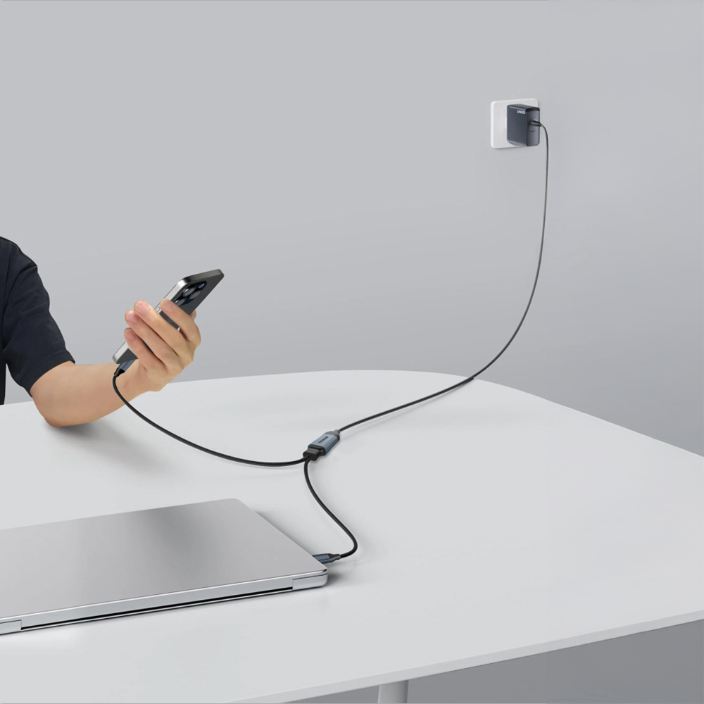 Qgeem Type-C to Type-C 2in1 Data Kablosu 140W 480Mbps 1.2M - 1