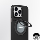 Apple iPhone 15 Pro Max Uyumlu Kılıf Magsafe Şarj Özellikli 360° Standlı Basit Mat Deri Desenli Youngkit Tech Leather Serisi Kapak - 7