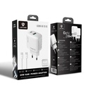 Lenyes LCH91-TC-TC Type-C to Type-C GaN Teknolojili PD ve USB Hızlı Şarj Özellikli Şarj Seti 20W - 1