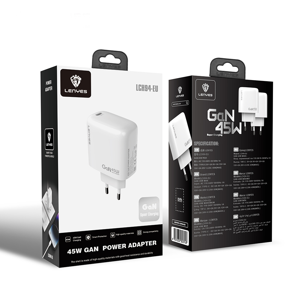 Lenyes LCH94 Type-C GaN Teknolojili PD Hızlı Şarj Özellikli Şarj Başlığı 45W - 7