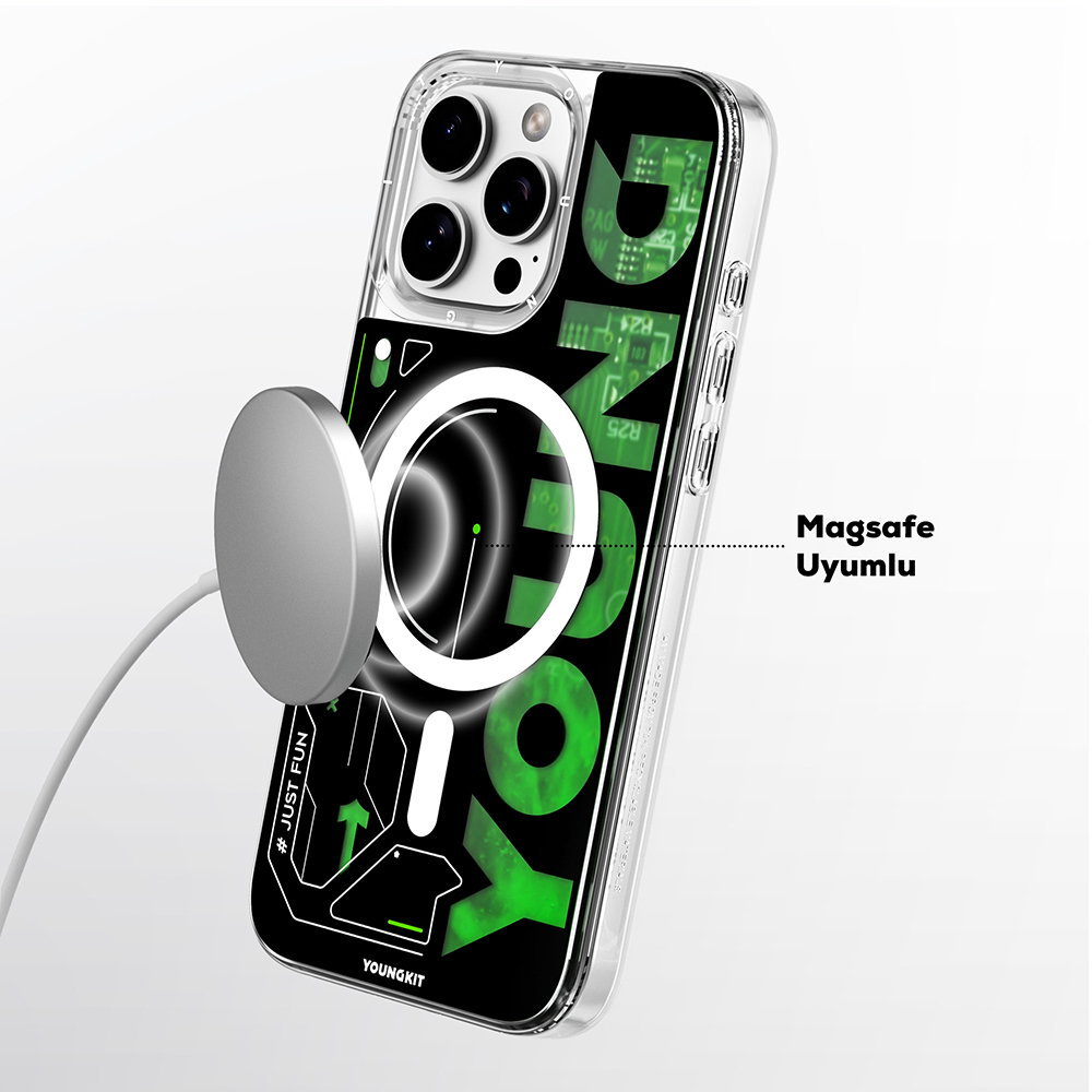 Apple iPhone 16 Pro Max Uyumlu Kılıf Magsafe Şarj Özellikli Airbagli Çift Katmanlı Youngkit Future Streamer Serisi Kapak - 9