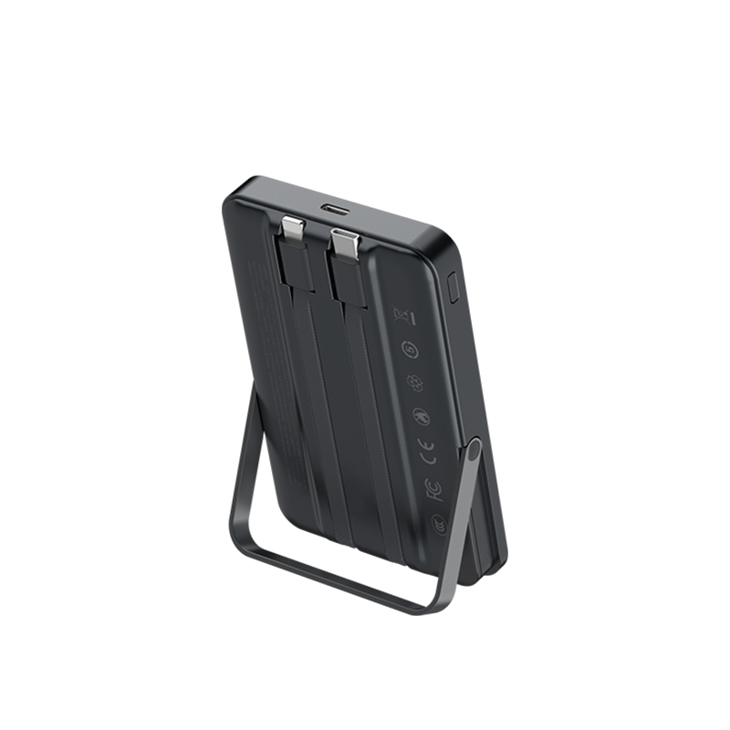 Recci RPB-W27 Galaxy Serisi Dijital LED Göstergeli Kablosuz Şarj Özellikli Type-C ve Lightning Kablolu Powerbank 20W 10.000mAh - 1