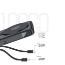 Recci RPB-W27 Galaxy Serisi Dijital LED Göstergeli Kablosuz Şarj Özellikli Type-C ve Lightning Kablolu Powerbank 20W 10.000mAh - 2