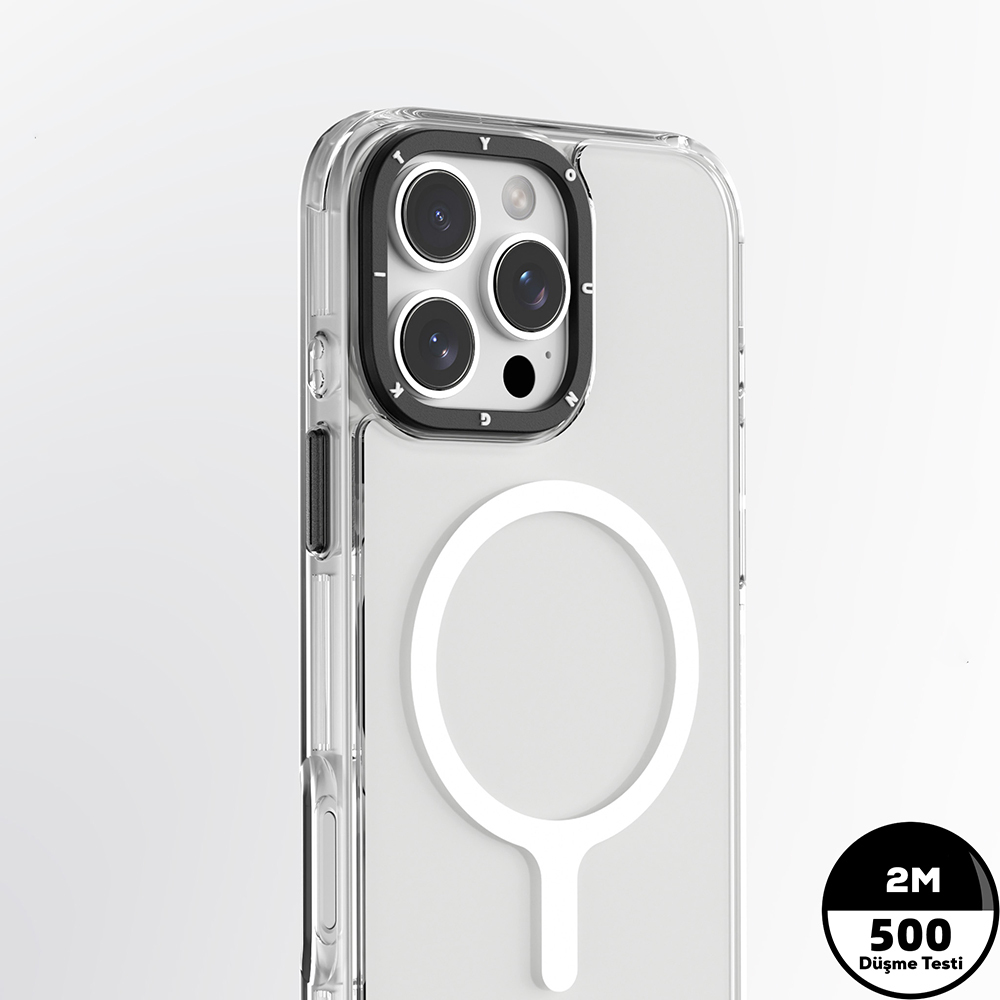 Apple iPhone 16 Pro Uyumlu Kılıf Magsafe Şarj Özellikli YoungKit Crystal Color Serisi Kapak - 7