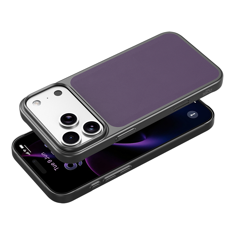Apple iPhone 17 Pro Uyumlu Kılıf M-Safe Şarj Özellikli PU Zore Paris Trexo Sert PC Kapak - 1