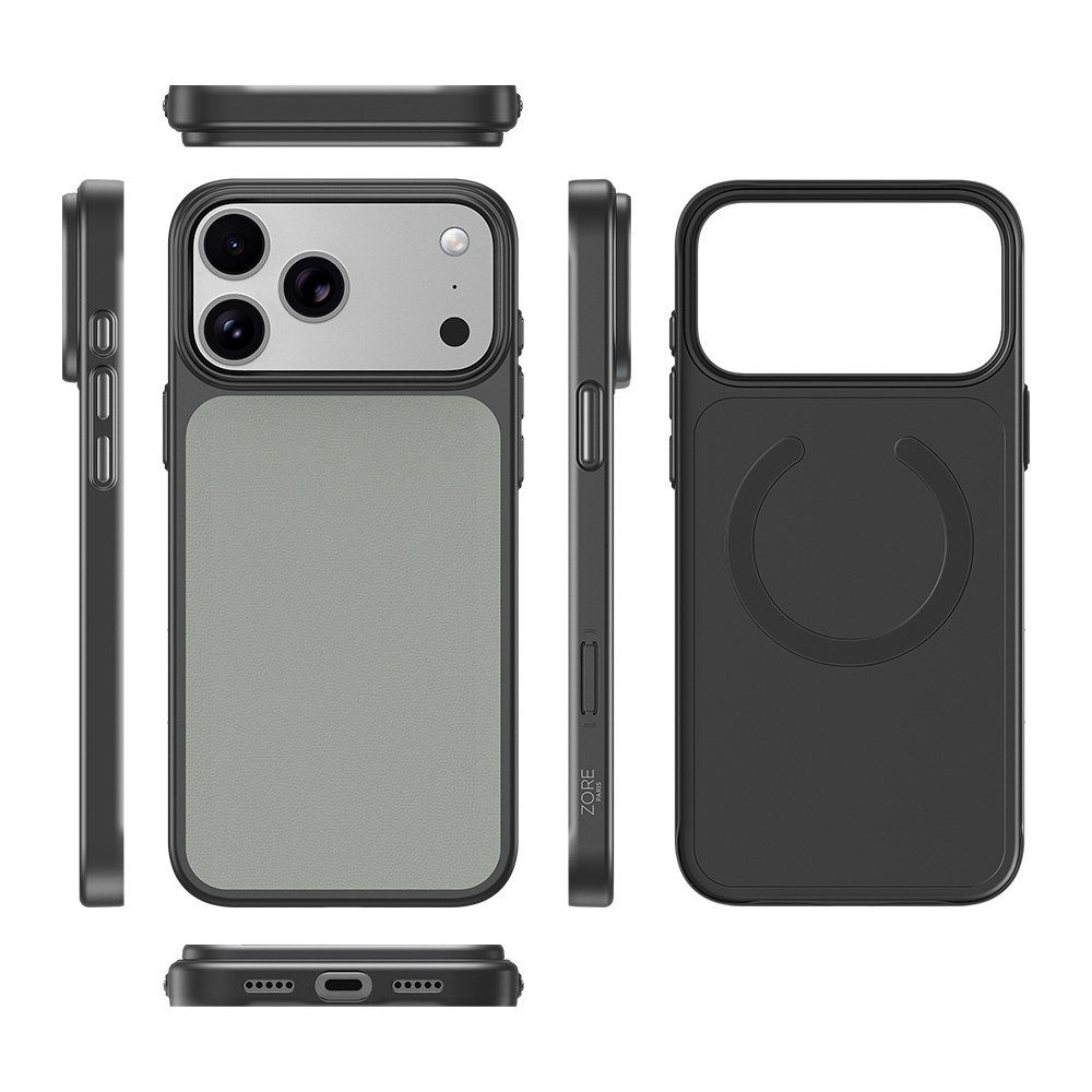 Apple iPhone 17 Pro Uyumlu Kılıf M-Safe Şarj Özellikli PU Zore Paris Trexo Sert PC Kapak - 4
