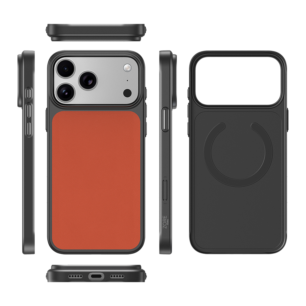 Apple iPhone 17 Pro Uyumlu Kılıf M-Safe Şarj Özellikli PU Zore Paris Trexo Sert PC Kapak - 6